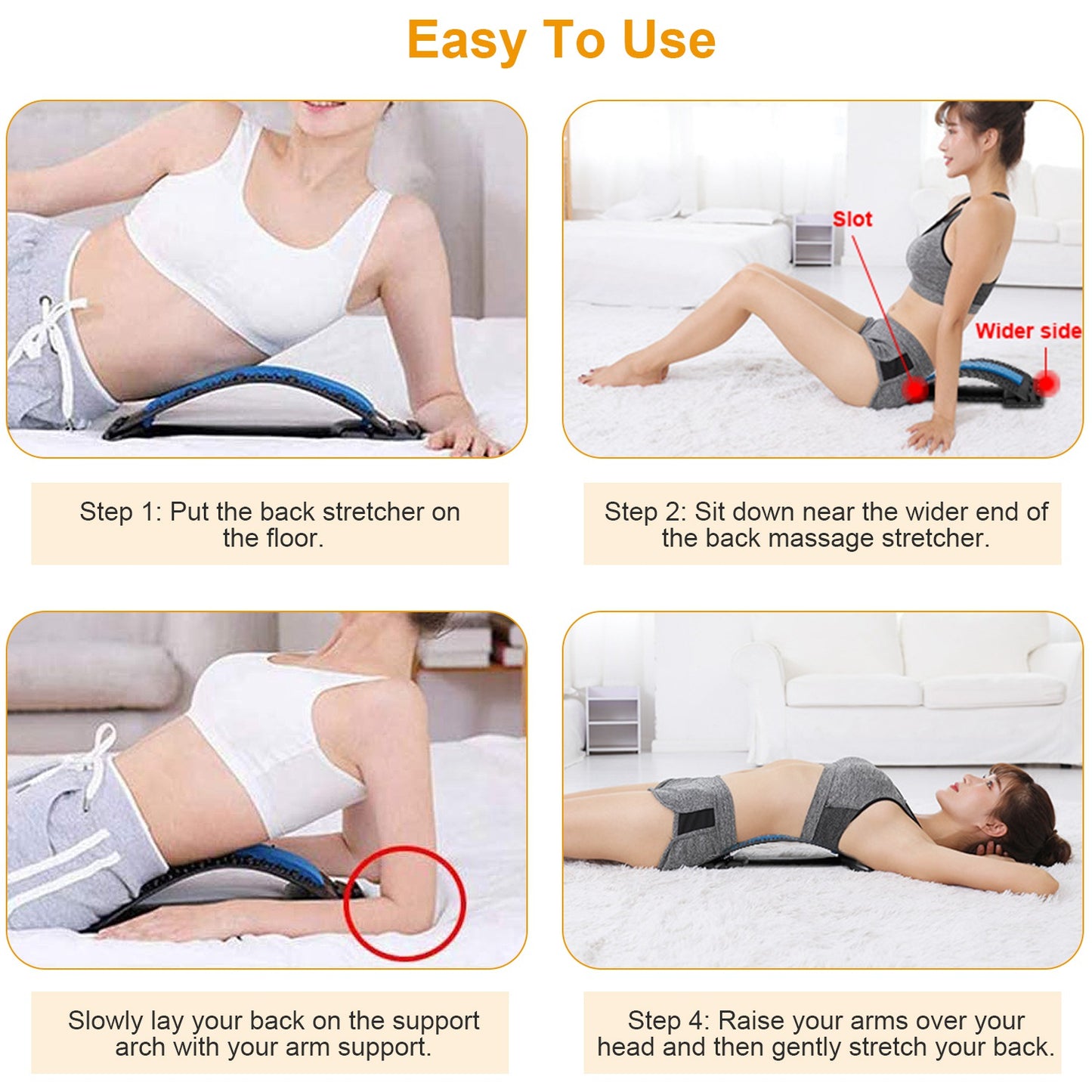 Adjustable Lumbar Back Stretcher — 3-Level