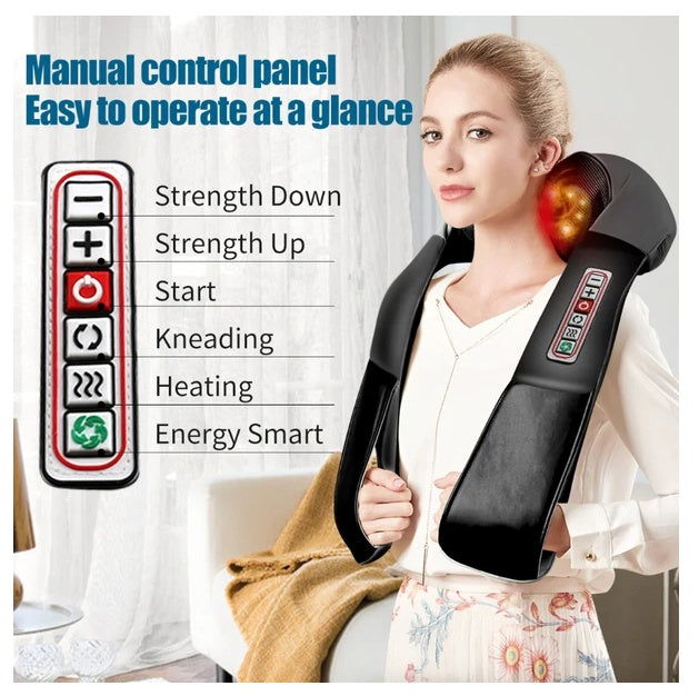 Shiatsu Neck & Back Massager — 8 Rollers