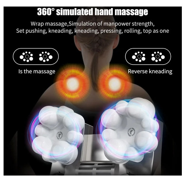 Shiatsu Neck & Back Massager — 8 Rollers