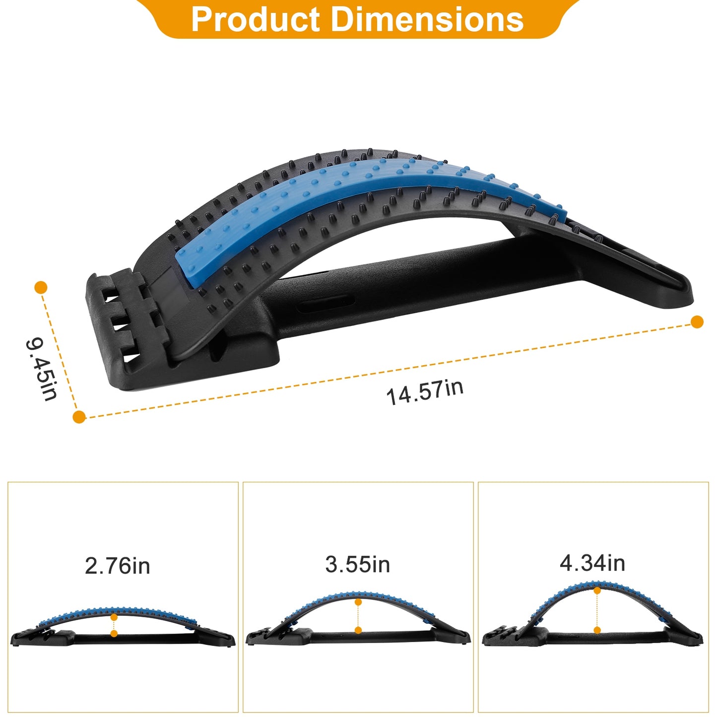 Adjustable Lumbar Back Stretcher — 3-Level