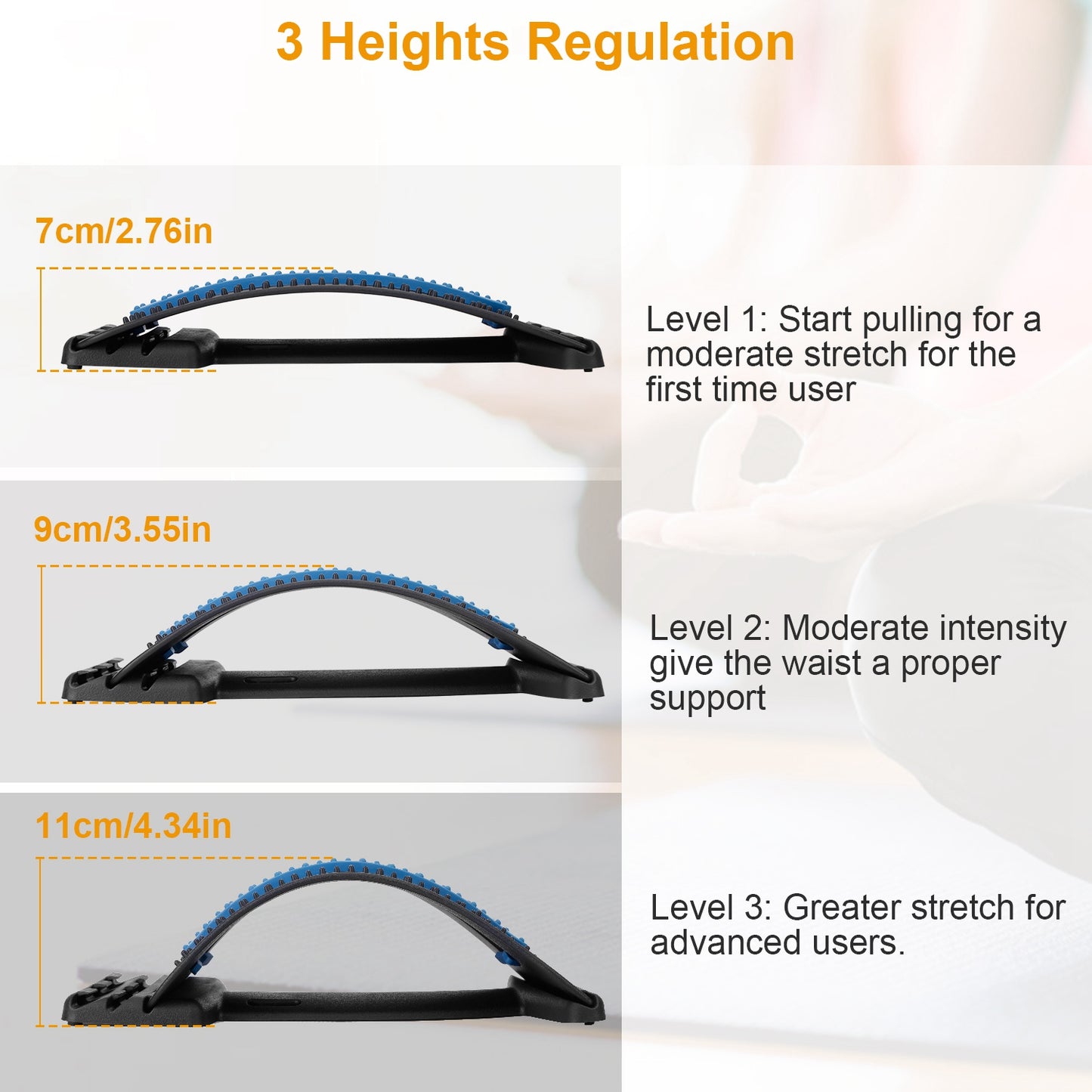 Adjustable Lumbar Back Stretcher — 3-Level